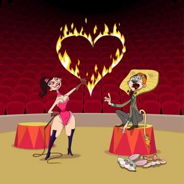 Valentine's Day of predator trainer Illustrazione stock
