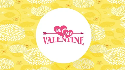 Valentines day proposal text with word be my valentine written inside two hearts Stock-Footage 129796214