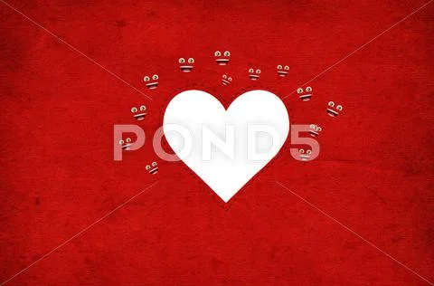 Valentine's day red background with hearts Stock Illustration