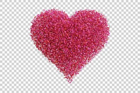 Valentine's Day. Red heart with elements on a transparent background. Illustrazione stock