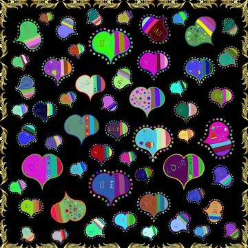 Valentines Day. Repeating texture. Typography lettering poster. Pattern for wrap Stock Illustration