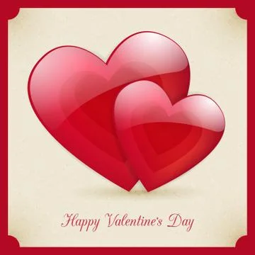 Valentine's Day retro poster vector card design Stock-Illustration