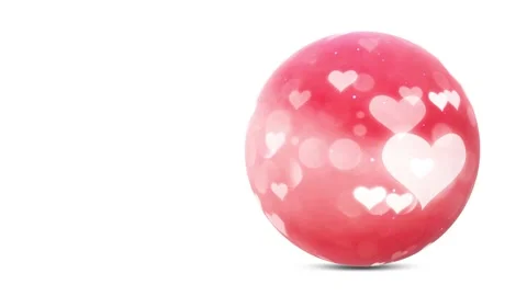 Valentines day rolling globe isolated on white Vídeos de archivo 229615999