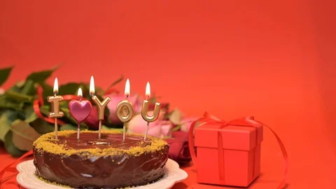 Valentine's Day Romantic Background with gift box.  Date. Table setting with gif Stock Footage 123377474