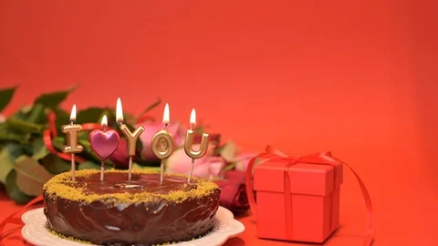 Valentine's Day Romantic Background with gift box.  Date. Table setting with gif Stock Footage 123378274