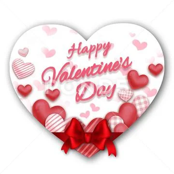 Valentine's Day romantic luster texture pattern heart bow card PSD Template