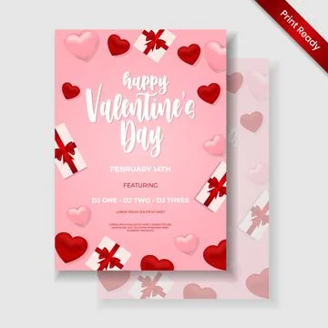 Valentines day. Romantic set vector backgrounds. Festive gift card template.. 库存插图