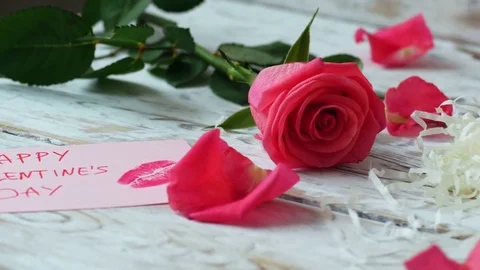 Valentines day romantic table. 4k Video stock 71362601