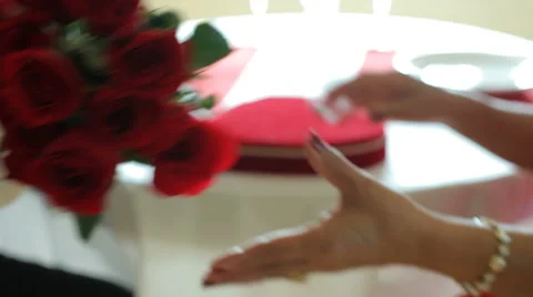 Valentine's Day roses, close up Stock Footage 61663558