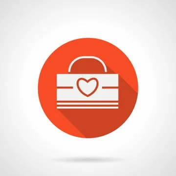 Valentines day sales red round vector icon Stock Illustration