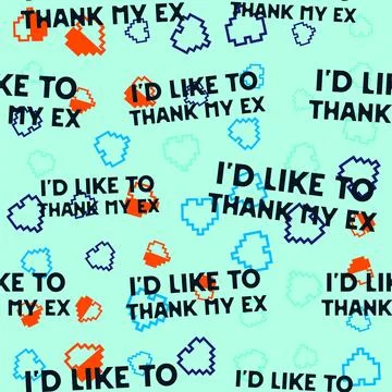 Valentine's day sarcastic pattern with fun quote - Id like to thank my ex Stock Illustration