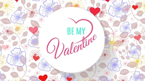 Valentines day script concept art with delicate petal illustration on background Stock Footage 129796733