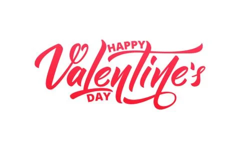 Valentines Day. Script lettering design. Happy Valentine's Day Stock Illustration