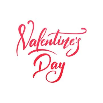 Valentines Day. Script lettering design. Happy Valentine's Day Stock Illustration
