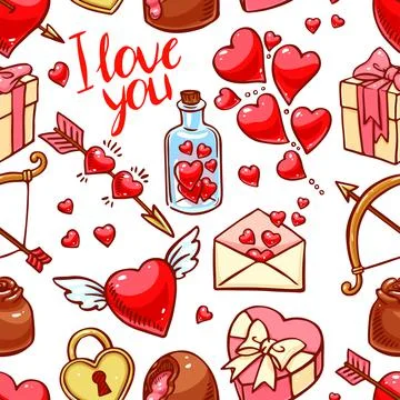 Valentine's Day seamless background Stock-Illustration
