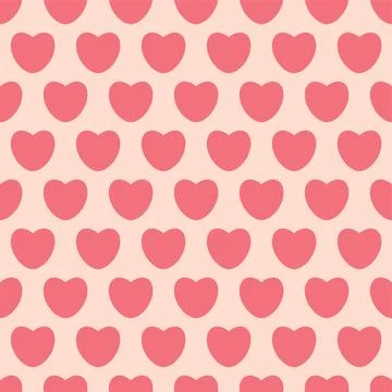 Valentine's Day Seamless Background Vector Red Hearts Classic Pattern Abstract Stock Illustration