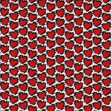Valentines day seamless heart pattern 04 Stock Illustration