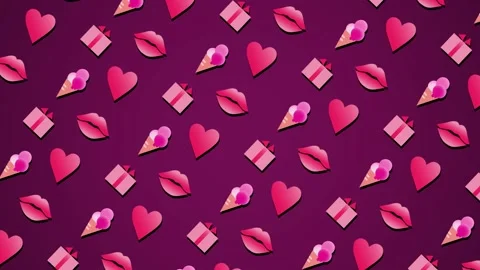 Valentine's day seamless looping background 2D Stock Footage 141900613