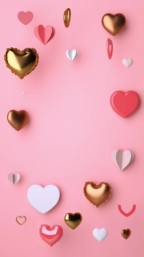 Valentines Day seamless looping video for social media with different anima.. Video stock 299606702