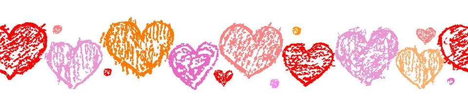 Valentine's day seamless pattern, border or background Stock Illustration