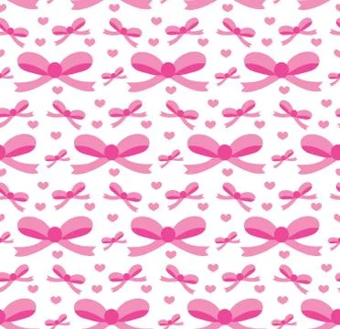 Valentine's Day seamless pattern. Bows endless background. Pink Ribbon Repeating イラスト素材