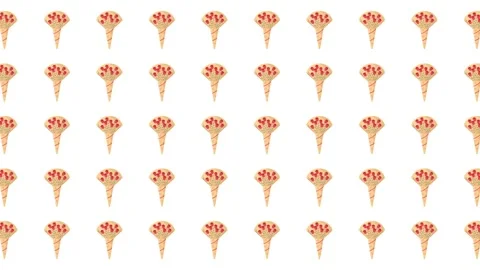 Valentine's Day Seamless Pattern with Heart Bouquets on White Background Stock Footage 345539863