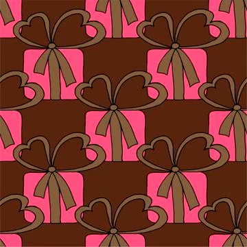 Valentine's day seamless pattern with hearts and gifts. Beautiful abstract イラスト素材