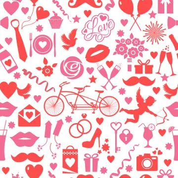 Valentines day seamless pattern Stock Illustration