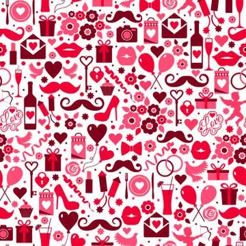 Valentines day seamless pattern on Illustrazione stock
