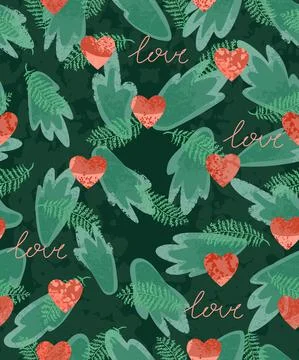 Valentines Day Seamless Pattern Stock Illustration