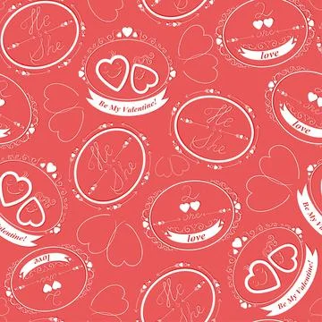 Valentine's Day seamless pattern. Stock Illustration