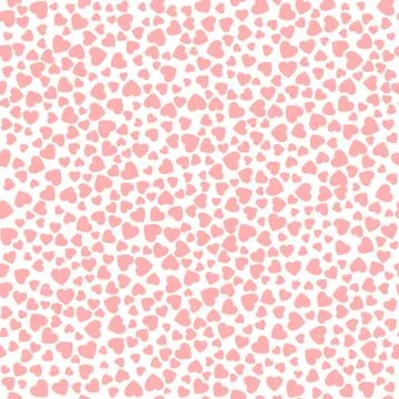 Valentines day seamless pattern with red hearts isolated on white background. Stock Illustration