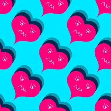 Valentine's Day Seamless pattern of red hearts Vector Stock-Illustration