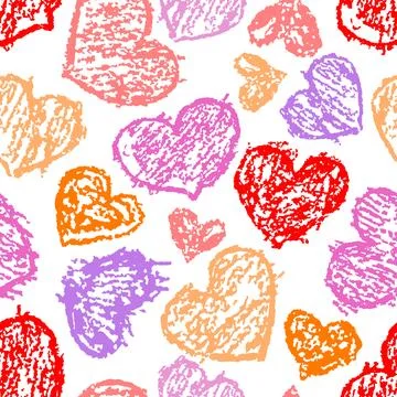 Valentine's day seamless pattern with red pink love heart. Stock Illustration