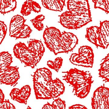 Valentine's day seamless pattern with red white love heart. Stock Illustration
