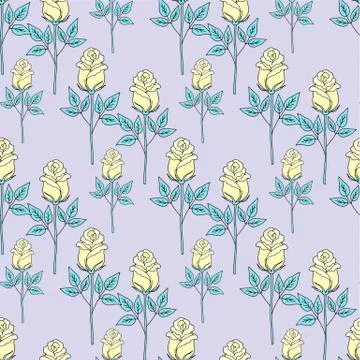 Valentines day seamless pattern roses and hearts. romantic seamless pattern with Stock Illustration