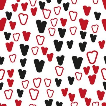 Valentine's day. Seamless pattern in sketch style on white background. Cover Stock Illustration