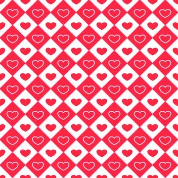 Valentine's Day seamless pattern square and love hearts shape 스톡 일러스트