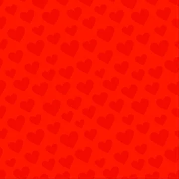 Valentines Day seamless vector pattern with red hearts Stock Illustration