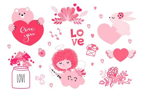 Valentine's day set. Stock Illustration