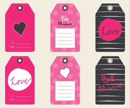 Valentine's Day Set of Tags Stock Illustration