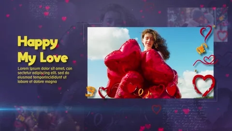 Valentine's Day Slideshow 库存 After Effects