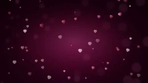 Valentines Day Soft Pink Heart Bokeh Loop with rising translucent hearts 4K Loop Vídeos de archivo 346126516