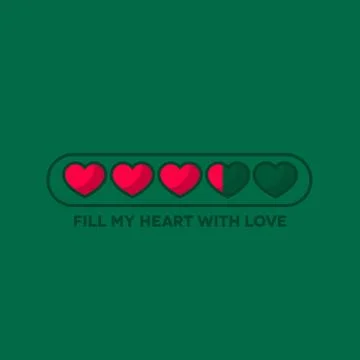 Valentine's Day status bar with flat hearts Stock Illustration