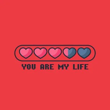 Valentine's Day status bar with flat hearts 스톡 일러스트