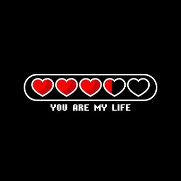 Valentine's Day status bar with flat hearts 스톡 일러스트