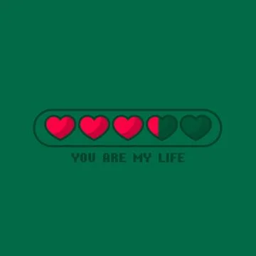 Valentine's Day status bar with flat hearts 스톡 일러스트