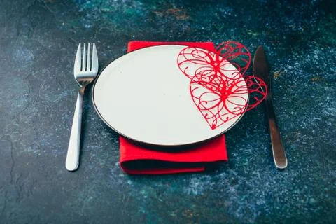 Valentine's day table setting. Stock Photos