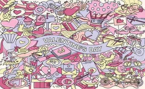 Valentine's day template background Stock Illustration