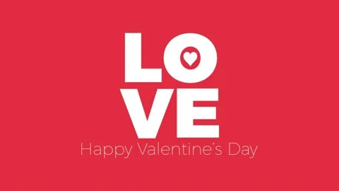 Valentine's day, text composition. Animated illustration with word Love and h Stock Footage 145517248